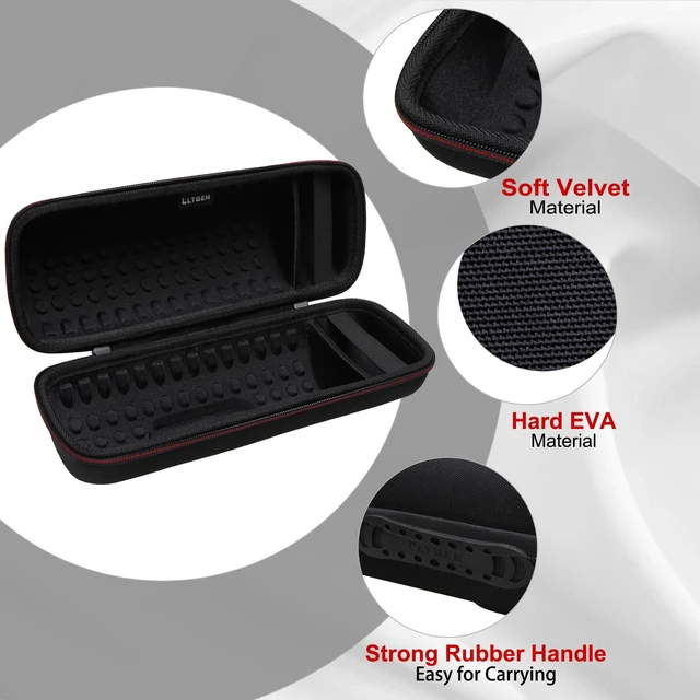 Alt view image 4 of 7 - LTGEM Case for Charge 4/ Charge 5 Speaker Carrying Case Hard Storage Travel Protective Bag Fits Charger and USB Cable (Lycra Black with Shoulder Strap)