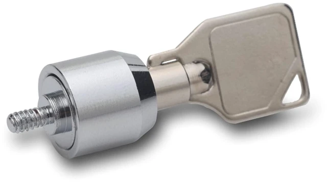Main image of Silver Metal Desktop Computer Lock with Key, Anti-Theft, Modern Style, Works with Most Desktops & Docking Stations