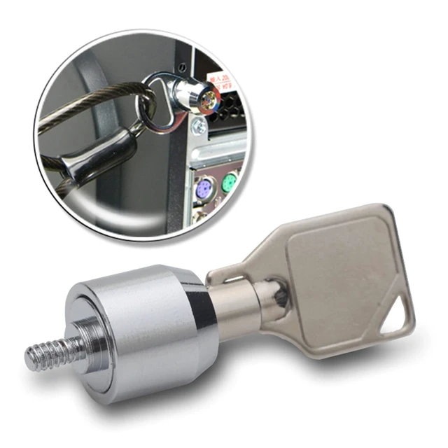 Alt view image 4 of 7 - Silver Metal Desktop Computer Lock with Key, Anti-Theft, Modern Style, Works with Most Desktops & Docking Stations