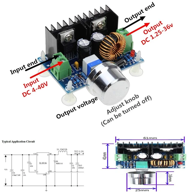 Alt view image 2 of 6 - 2pcs XL4016 DC-DC 4-40V to 1.25-36V Step Down Buck Converter Power Supply Module XL4016E1 PWM Adjustable Step Down Board 8A 200W