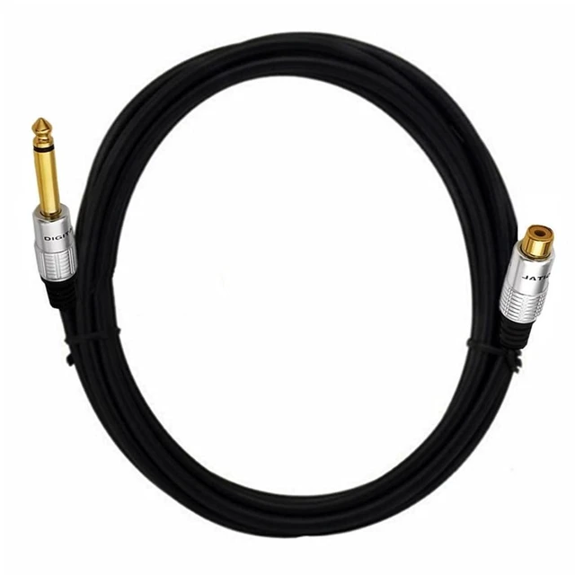Main image of 6.35mm to RCA, RCA to 1/4 Mono TS Cable, Gold Plated 6.35mm Mono Female to RCA Male Audio Interconnect Cable 6Feet/1.8M