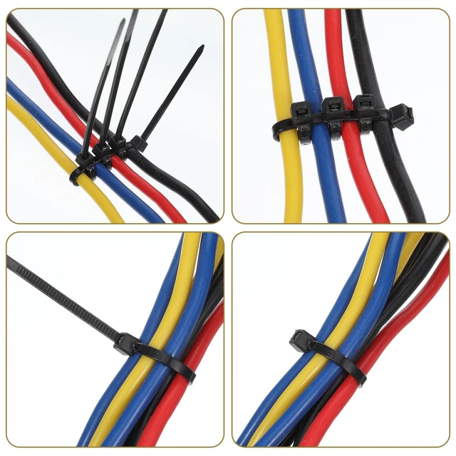Alt view image 6 of 7 - 6000 PCS 4 Inch Zip Ties Black, 18lbs Tensile Strength, Small Cable Ties for Indoor & Outdoor Use, Nylon Wire Tie Bulk
