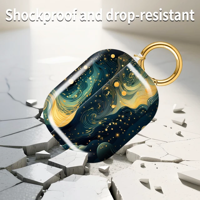 Alt view image 6 of 6 - for AirPods Pro 3 Case 2025 Cute Patterns Soft TPU Cover-Starry Sky Compatible with AirPod Pro 3rd Generation Shell with Rose Gold Keychain for Women Men- Shockproof Scratch & Dust Resistant