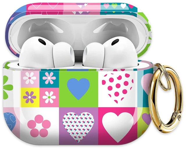 Main image of for AirPods Pro 3 Case 2025 Cute Patterns Soft TPU Cover-Colorful Hearts Compatible with AirPod Pro 3rd Generation Shell with Rose Gold Keychain for Women Men- Shockproof Scratch & Dust Resistant
