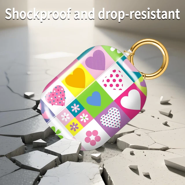 Alt view image 6 of 6 - for AirPods Pro 3 Case 2025 Cute Patterns Soft TPU Cover-Colorful Hearts Compatible with AirPod Pro 3rd Generation Shell with Rose Gold Keychain for Women Men- Shockproof Scratch & Dust Resistant
