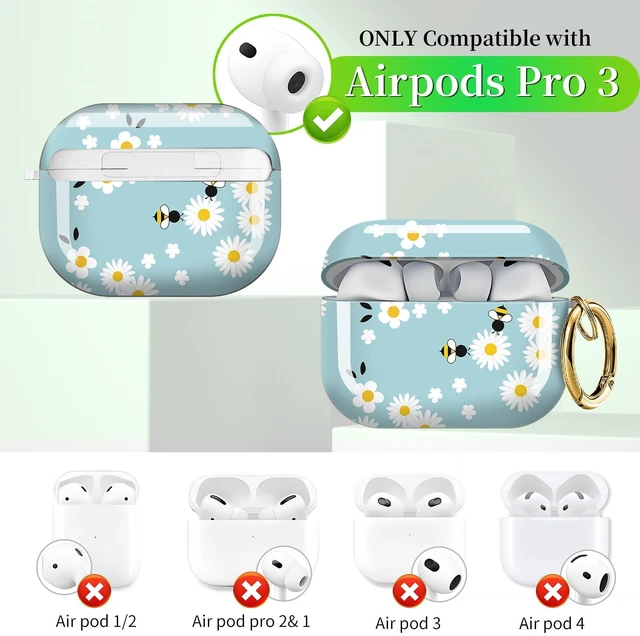 Alt view image 4 of 6 - for AirPods Pro 3 Case 2025 Cute Patterns Soft TPU Cover-Cute bee Compatible with AirPod Pro 3rd Generation Shell with Rose Gold Keychain for Women Men- Shockproof Scratch & Dust Resistant