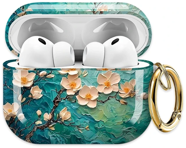Main image of for AirPods Pro 3 Case 2025 Cute Patterns Soft TPU Cover-Beige Floral Compatible with AirPod Pro 3rd Generation Shell with Rose Gold Keychain for Women Men- Shockproof Scratch & Dust Resistant