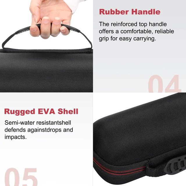Alt view image 4 of 7 - LTGEM Case for Bose SoundLink Revolve/Revolve II Bluetooth Speaker Hard EVA Shell, Water-Resistant, Shock Protection, Scratch-Resistant Interior, Portable Travel Storage Case Only