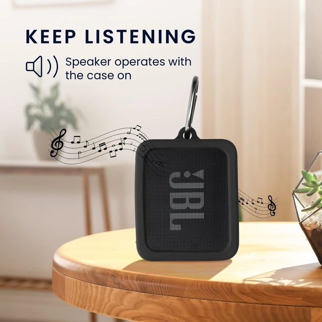 Alt view image 4 of 7 - Silicone Case for JBL Go Essential Case - Protective Cover for Mini Speaker - Sleeve Skin in Black