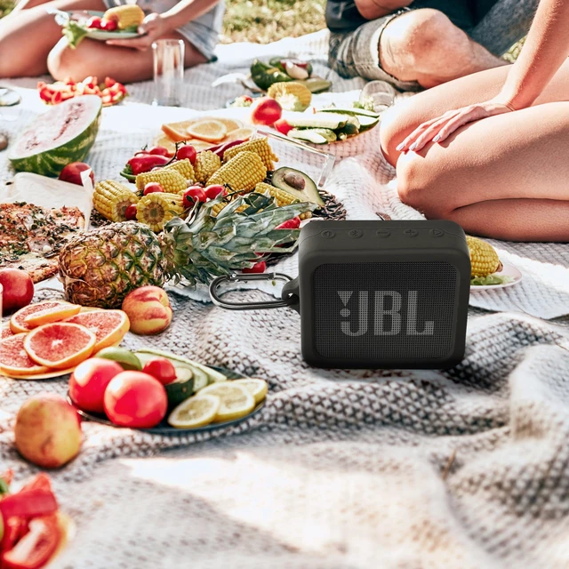 Alt view image 3 of 7 - Silicone Case for JBL Go Essential Case - Protective Cover for Mini Speaker - Sleeve Skin in Black