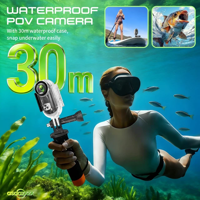 Alt view image 5 of 7 - Body Camera 4K, Mini Vlogging Camera WiFi, Underwater Action Camera Bodycam Mini Action Camera, Waterproof, Motorcycle Camera, Hands-free Body Cam for Horse Riding Motorcycling Skiing Cycling Baseball