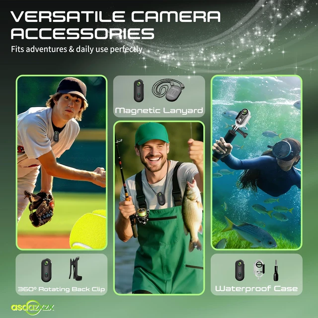 Alt view image 7 of 7 - Body Camera 4K, Mini Vlogging Camera WiFi, Underwater Action Camera Bodycam Mini Action Camera, Waterproof, Motorcycle Camera, Hands-free Body Cam for Horse Riding Motorcycling Skiing Cycling Baseball