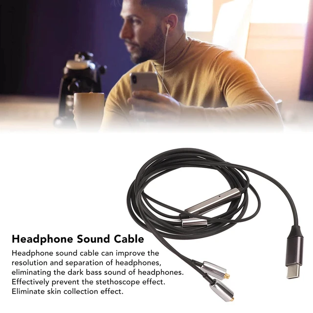 Alt view image 4 of 7 - Earphone Replacement Cable, USB C to MMCX Replacement Headphone Cable, Oxygen Copper Core Detachable Earphone Cables for SE215 315 535 846