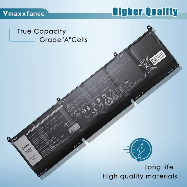 Alt view image 3 of 7 - 69KF2 86Wh Laptop Battery Replacement for Dell Precision 5560 5550 XPS 15 9500 9510 Alienware M17(R3 R4) M15 (R3 R4 R5 R6 R7) Vostro 7510 7610 Series 7167mAh