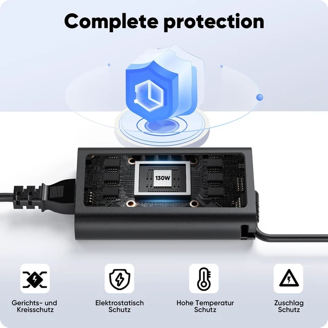 Alt view image 4 of 6 - 130W Laptop USB-C Charger for Dell XPS 15 2-in-1 17 9575 9500 9510 9520 9530 9700 9710 9720 9730, Precision 5470 5480 5550 5560, Latitude, Type-C AC Adapter Fast Charger, LED,10F