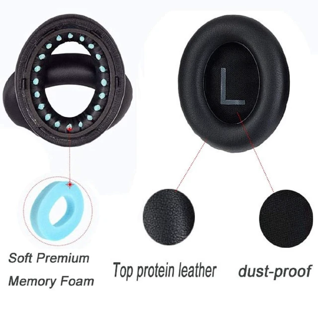 Alt view image 2 of 6 - Replacement Ear Pads for Bose 700 Headphones - NC700 Ear Pads Cushion Memory Foam Cushion Tips, Noise Cancelling, Soft & Comfortable, Black