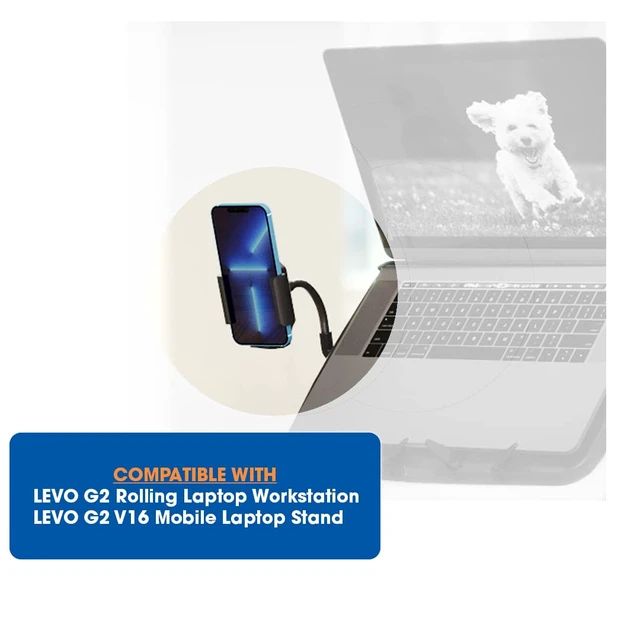Alt view image 3 of 5 - Phone Holder Exclusively for Laptop Workstation Stands, Black Only compatible with SKU 33761 and LP33801NWT