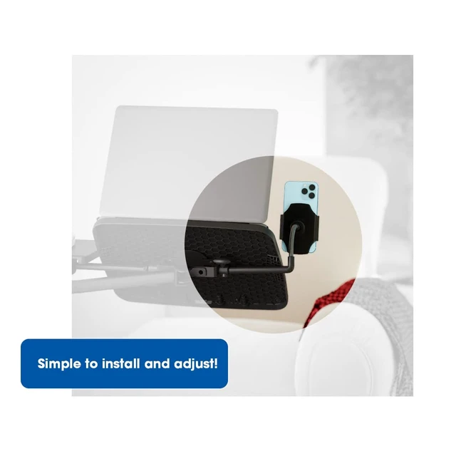 Alt view image 4 of 5 - Phone Holder Exclusively for Laptop Workstation Stands, Black Only compatible with SKU 33761 and LP33801NWT