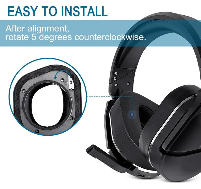 Alt view image 7 of 7 - Cooling Earpads for Turtle Beach Stealth 700 Gen 2 / Stealth 700 Gen 2 MAX Replacement Cushions with Ice Silk Fabric, Thickness & Sound Isolation - Black