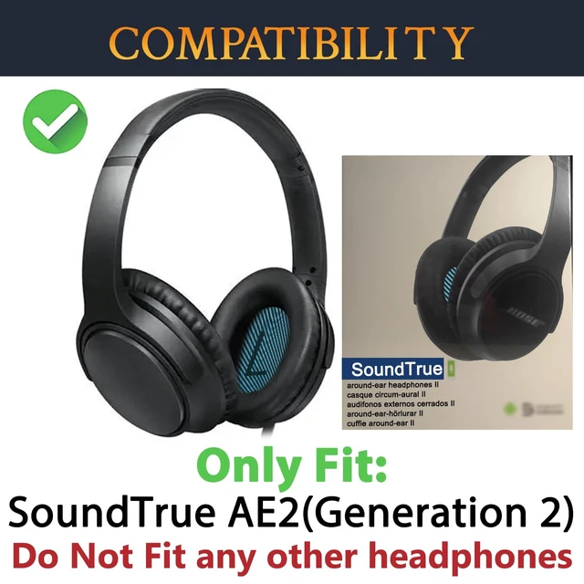 Alt view image 2 of 7 - Earpads for Bose SoundTrue AE II - Black(Blue Scrims) for SoundTrue Around Ear II