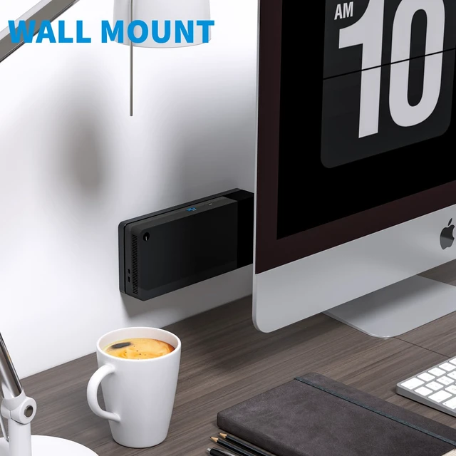 Alt view image 6 of 7 - Wall & Under Desk Mount for Dell WD19 WD22TB4 Docking Station Sturdy Acrylic Dock Holder, Compatible with WD19S WD19DC WD19DCS WD19TB, Black, Plate Holder Only