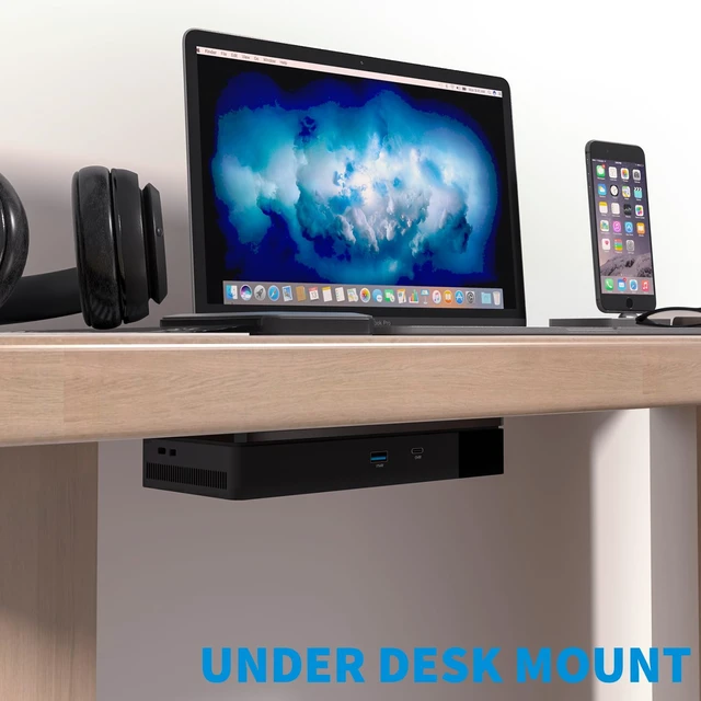 Alt view image 7 of 7 - Wall & Under Desk Mount for Dell WD19 WD22TB4 Docking Station Sturdy Acrylic Dock Holder, Compatible with WD19S WD19DC WD19DCS WD19TB, Black, Plate Holder Only