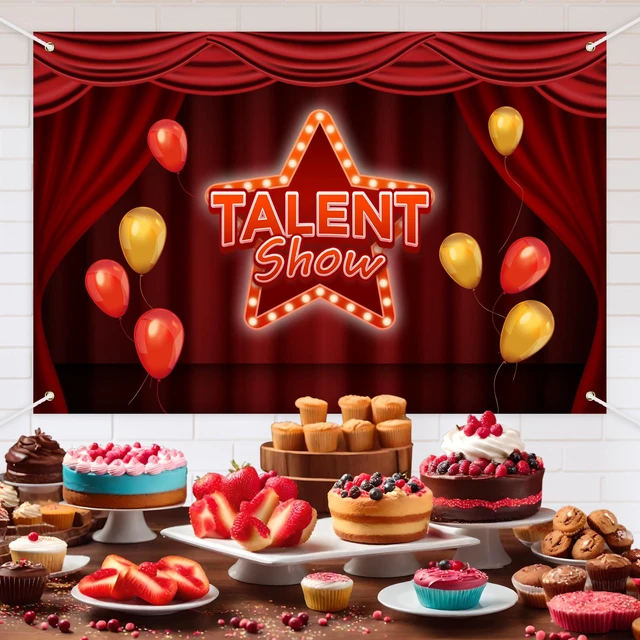 Alt view image 2 of 7 - Talent Show Backdrop Banner Theater Stage Red Curtain Theme Background Decor for Kids Boys Girls Performance Magic Shows Talent Party Birthday Party Favors Decorations Supplies 70.8x47.2in