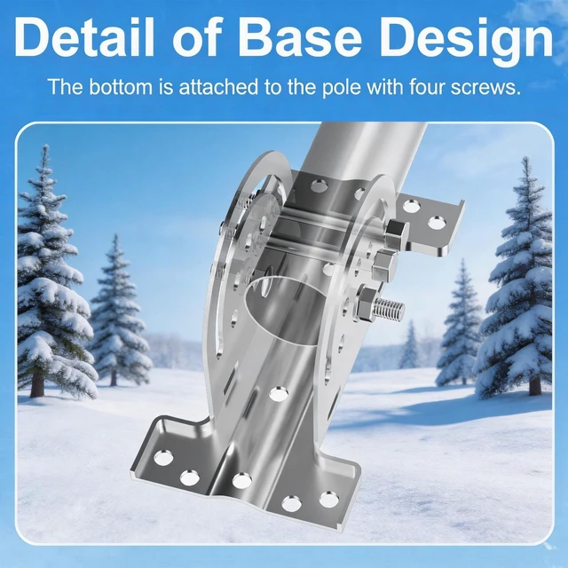 Alt view image 6 of 7 - Starlink Roof Mount, 160° Tilt Adjustable, for Standard 4/4x/Gen 3 14-inch Heavy-Duty 430 Stainless Steel Pole + Aluminum Adapter, Starlink Mounting Kit for 4,4x,Gen 3,Gen 4, Silver
