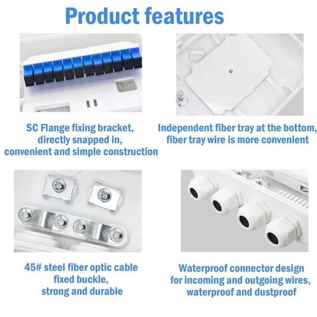 Alt view image 3 of 7 - 12 Core FTTH Fiber Distribution Box - 12 Port Fiber Distribution Box, Suitable for Indoor or Outdoor Use