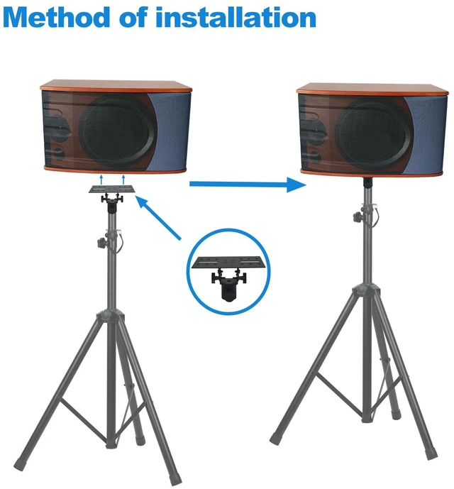 Alt view image 5 of 6 - Speaker Stand Adapter, Adjustable AngleHolds up to 110lbs,2 Packs Adjustable All Metal 35mm Speaker Adapter Top Cap,Suitable for Stage and Event Setup,DX-12, Black
