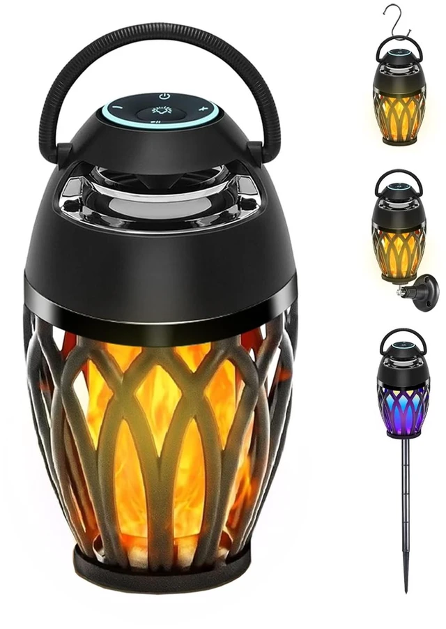 Main image of Upgraded Outdoor Bluetooth Speakers, Portable Speaker Waterproof IPX6 with LED RGB Flame Lights, Gadget for Dad, Hd Stereo Sound, BT 5.3 Portable Wireless Speaker for Patio Deals Party