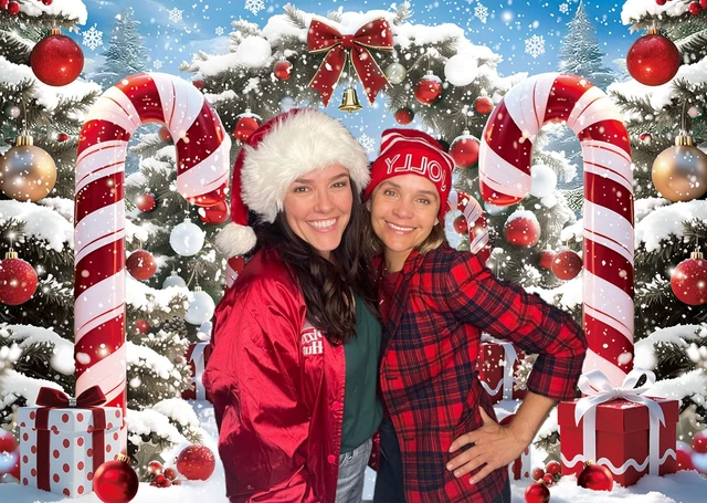 Alt view image 4 of 7 - Christmas Cane Candy Backdrop 8x6FT Winter Snow Scene Merry Christmas Photography Background Winter Xmas Holiday New Year Eve Party Decorations Photo Props