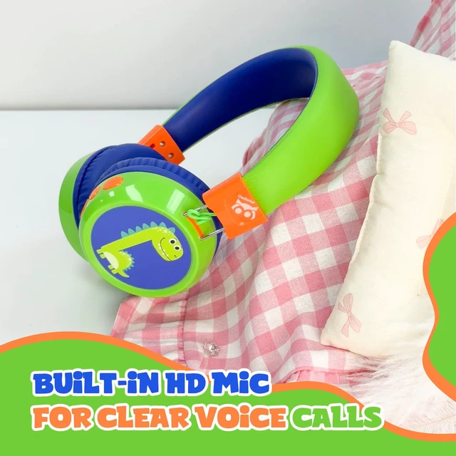 Alt view image 7 of 7 - Kids Bluetooth Headphones with mic, 74/85dB Limited, 60H Playtime Fast charging, Bluetooth 5.4, foldable over-ear, AUX for iPad, tablet, airplane, Wireless headphones for kids, Flare Series