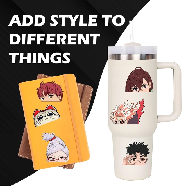 Alt view image 6 of 7 - Anime Dan Pack 6 mini Stickers Peeker Anime Manga Decal Stickers, Ideal for Cars, Laptop, Skateboard, Wall Décor, UV Resistant 2'' x 1.5''