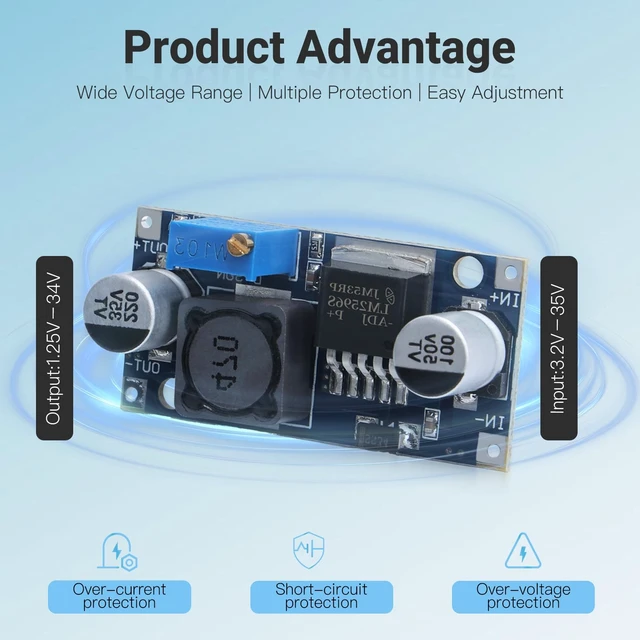 Alt view image 5 of 7 - 10PCS LM2596 DC-DC Buck Converter Step Down Module, 3.0-40V to 1.5-35V Adjustable Voltage Regulator Power Supply