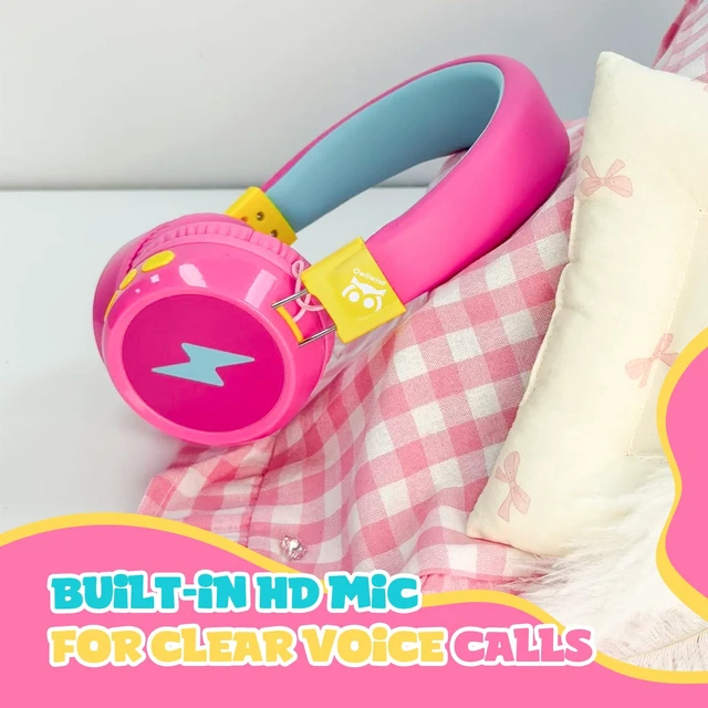 Alt view image 7 of 7 - Kids Bluetooth Headphones with mic, 74/85dB Limited, 60H Playtime Fast charging, Bluetooth 5.4, foldable over-ear, AUX for iPad, tablet, airplane, Wireless headphones for kids, Flare Series