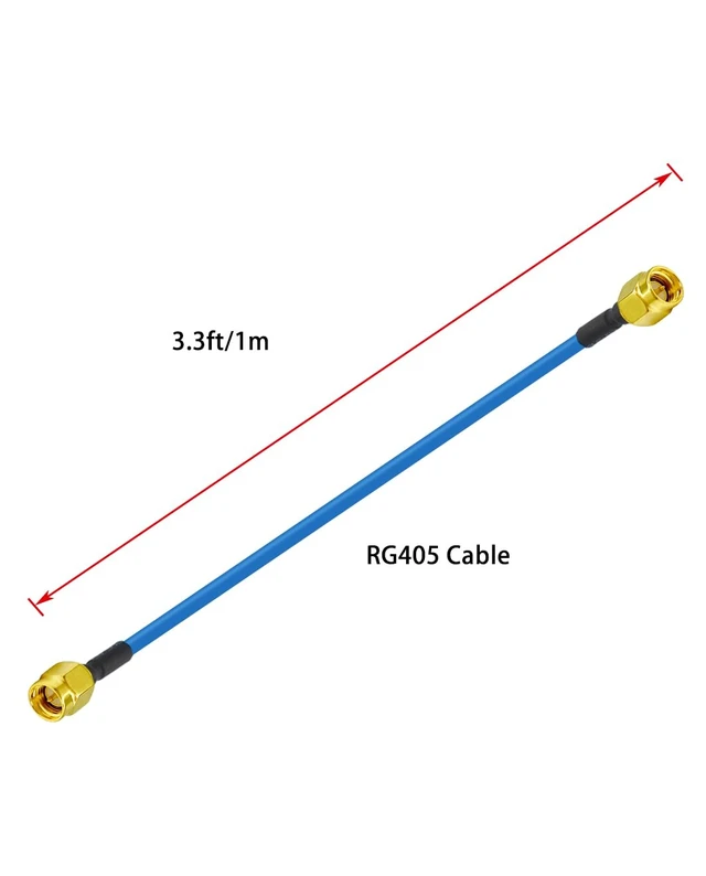 Alt view image 2 of 5 - 2PCS SMA Male to SMA Male RF Coaxial Cable SMA RF Coax Pigtail Cable 3.3ft/1m RG405 SMA Male 50 Ohm Low Loss Extension Cable