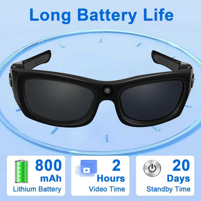 Alt view image 4 of 7 - Camera Sunglasses HD 1080P Video Glasses Bluetooth Recording Glasses Camera UV Protection Polarized Lens Sport Action Cam with Earphones for Travel, Cycling, Driving and Other Outdoor Sports