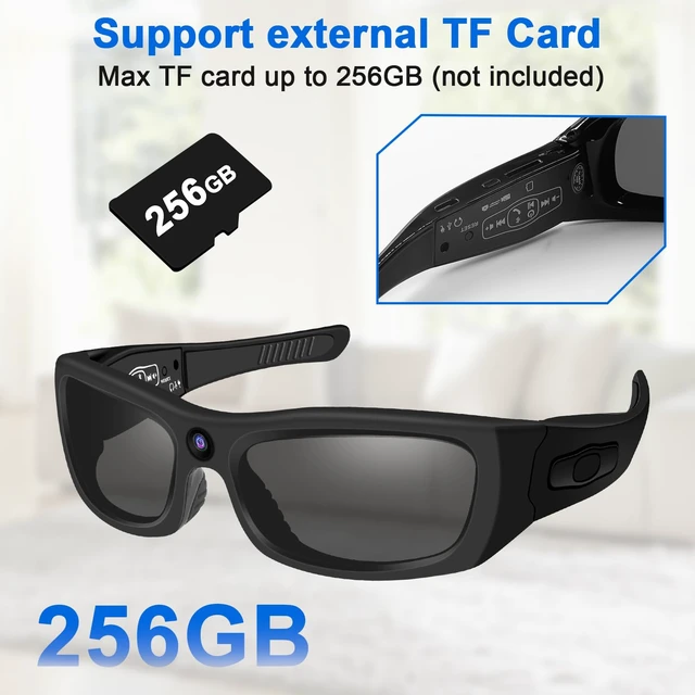 Alt view image 6 of 7 - Camera Sunglasses HD 1080P Video Glasses Bluetooth Recording Glasses Camera UV Protection Polarized Lens Sport Action Cam with Earphones for Travel, Cycling, Driving and Other Outdoor Sports