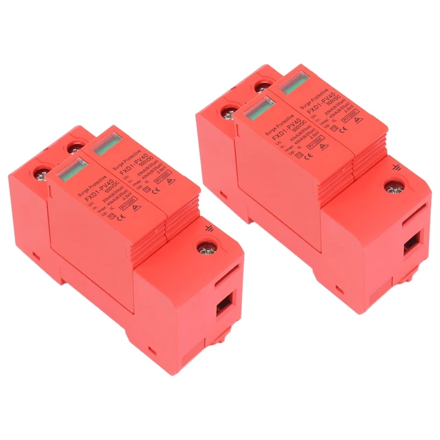 Alt view image 2 of 7 - 2pcs 2P Protective Devices 40KA DC Photovoltaic Arrester with Remote (DC 500V)