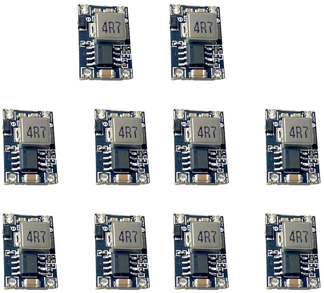 Main image of 10-Pack 3.3V Regulator, Mini Buck Converter, 1.8A 4.5-24V input, compact 17.5x12.3x4.3mm, for DIY power supply and step-down voltage projects