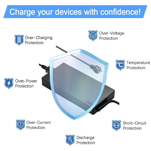 Alt view image 6 of 7 - 230W Laptop AC Charger Compatible with Lenovo Legion 5 7 5P C7 S7 Y910 Y920 Y540 Y545 Y740 Y730 Y900 Y7000, Compatible with Thinkpad P1 P73 P53 P72 P70 P51 P71 P16 230W Laptop Power Adapter Supply