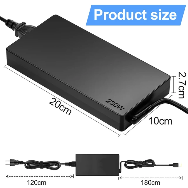 Alt view image 3 of 7 - 230W Laptop AC Charger Compatible with Lenovo Legion 5 7 5P C7 S7 Y910 Y920 Y540 Y545 Y740 Y730 Y900 Y7000, Compatible with Thinkpad P1 P73 P53 P72 P70 P51 P71 P16 230W Laptop Power Adapter Supply