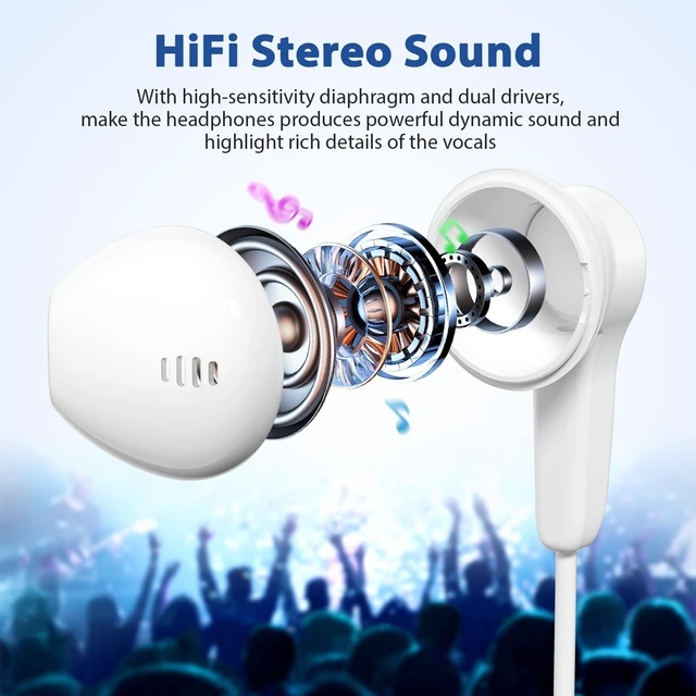 Alt view image 2 of 7 - USB C Headphones Magnetic Wired Earbuds iPhone 18 Pro 17 16 15 White Right Angle Type C in-Ear Earphones with Mic Volume Control Stereo Bass for iPad 10/Samsung Galaxy S26 S25 S24 S23 Pixel 11 9