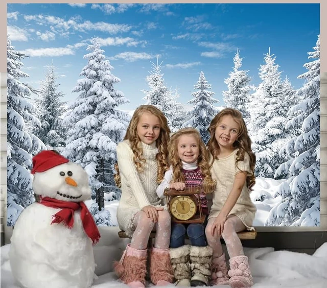 Alt view image 3 of 6 - Winter Forest Backdrop 8x6ft Winter Snowy Mountain Wonderland Backdrop Winter Forest Landscape Photography Background, Christmas New Year Event Party Decorations Banner