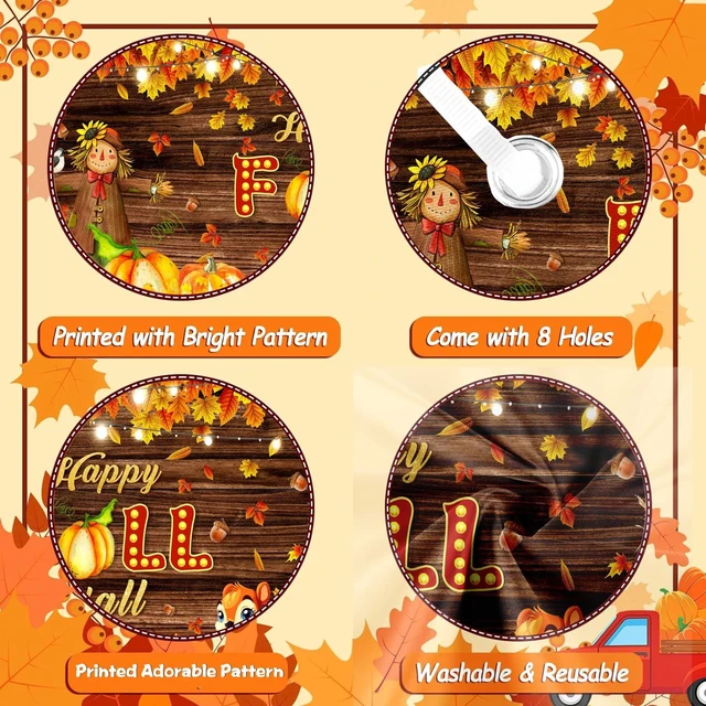 Alt view image 5 of 6 - Fall Pumpkin Garage Door Cover Decoration, Autumn Farm Maple Leaves Door Banner, Harvest Garage Backdrop for Thanksgiving Outdoor Indoor Party Wall Decor, Extra Large 16 X 7 Ft