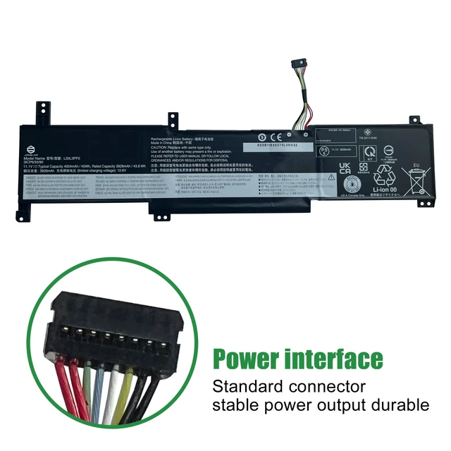 Alt view image 3 of 6 - L20L3PF0 Laptop Battery Replacement for Lenovo IdeaPad 3-14ADA6 3-14ALC6 3-14ITL6 3-15ALC6 3-15ITL6 3-17ALC6 3-17ITL6 K14 S14 G2 ITL Series SB11B36276 5B11B36283 L20M3PF0 L20C3PF0 11.1V 45Wh