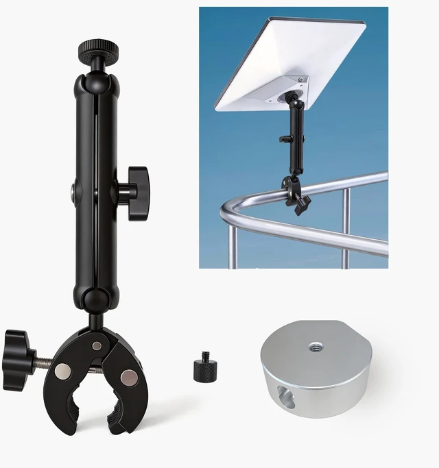 Main image of Starlink Mini Mount 2026 Upgraded Compatible with 2025 New Version and 2024 Pipe Adapter All Metal Clamp Aluminum Alloy Pole Mount for RV Ladder Car Rack Camper Boat