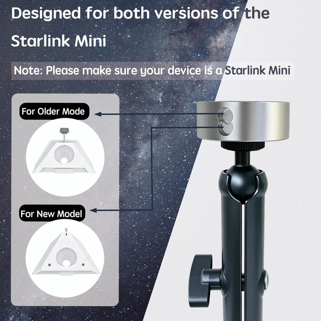 Alt view image 3 of 7 - Starlink Mini Mount 2026 Upgraded Compatible with 2025 New Version and 2024 Pipe Adapter All Metal Clamp Aluminum Alloy Pole Mount for RV Ladder Car Rack Camper Boat