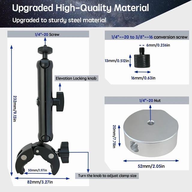 Alt view image 5 of 7 - Starlink Mini Mount 2026 Upgraded Compatible with 2025 New Version and 2024 Pipe Adapter All Metal Clamp Aluminum Alloy Pole Mount for RV Ladder Car Rack Camper Boat